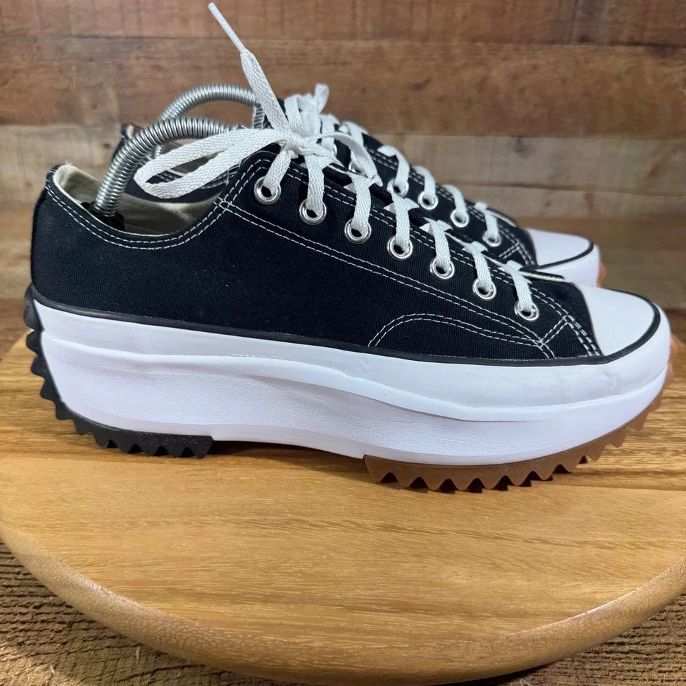 Converse Shoes Mens 9.5 Womens 11 Black Sneaker Run Star Hike‎ Low Top Platform